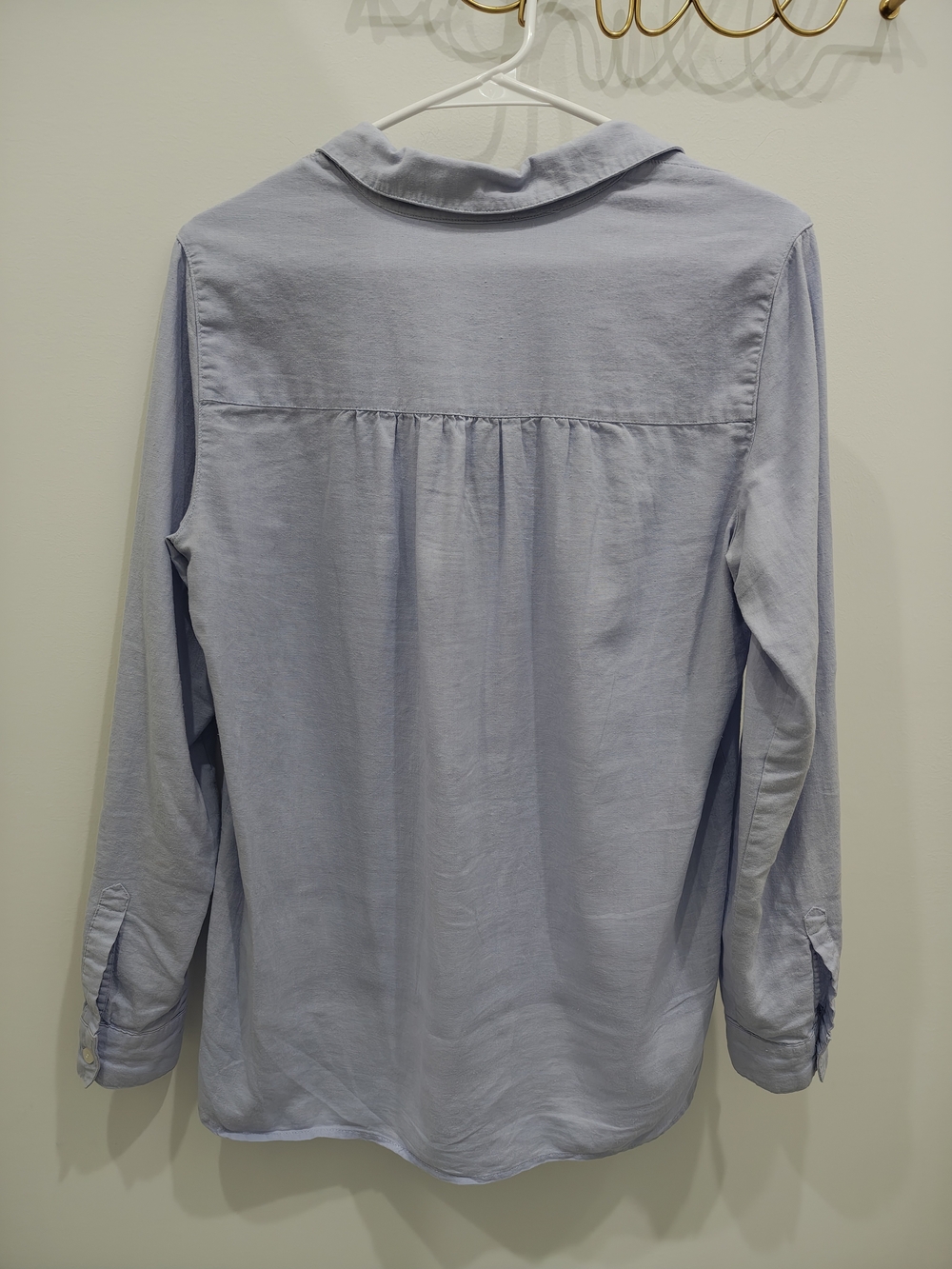 Chelsea & Theodore Light Blue Linen-Blend Button Shirt - Picture 3 of 6